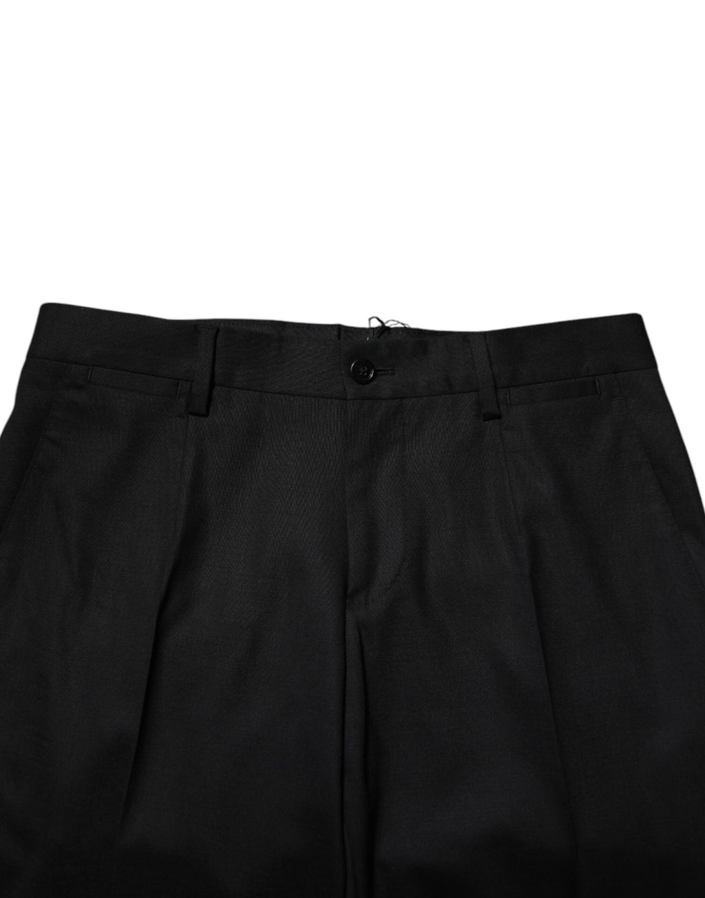 Pantalon de costume en laine noire Dolce & Gabbana pour femme, coupe élégante et finition sophistiquée.