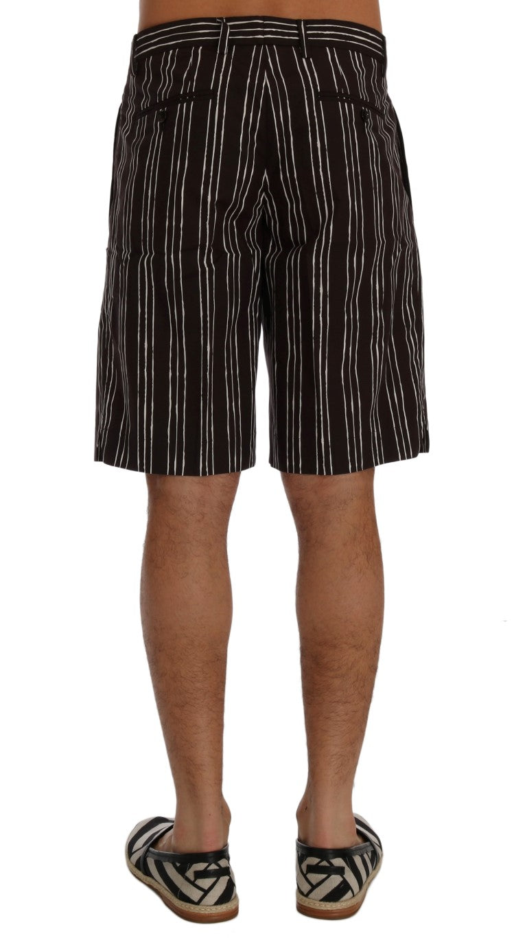 Shorts décontractés en chanvre blanc à rayures Bordeaux de Dolce & Gabbana, style casual et confortable.