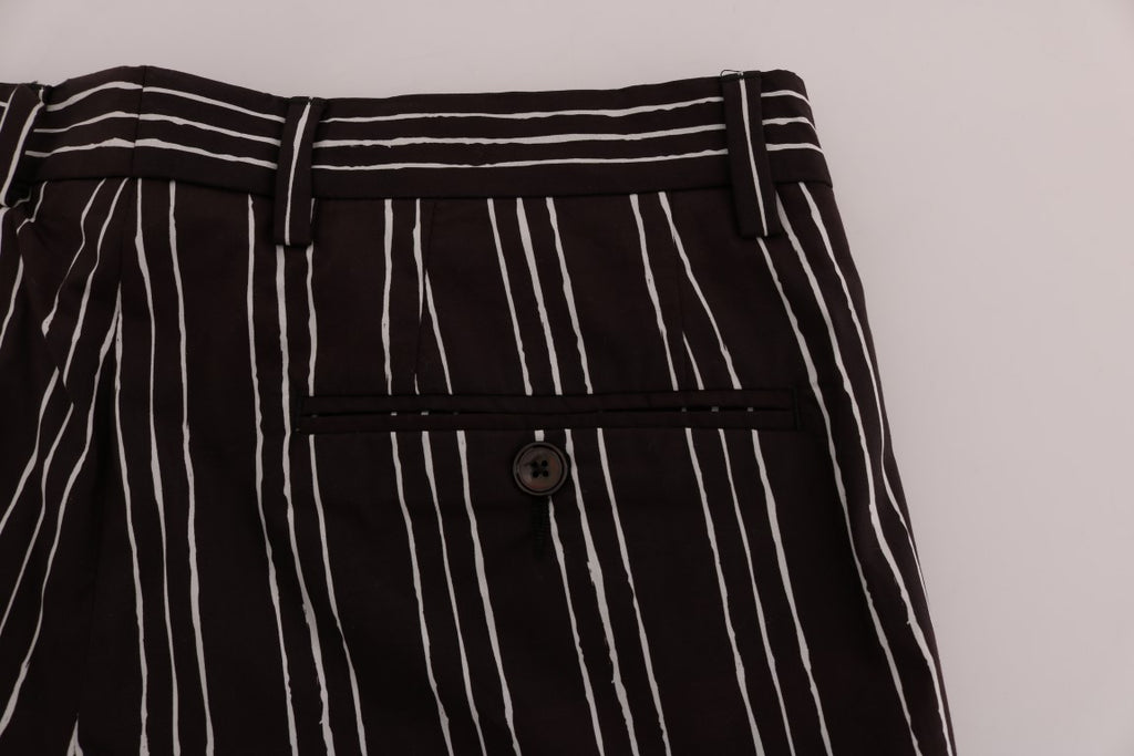 Shorts décontractés en chanvre blanc à rayures Bordeaux de Dolce & Gabbana, style casual et confortable pour l'été.