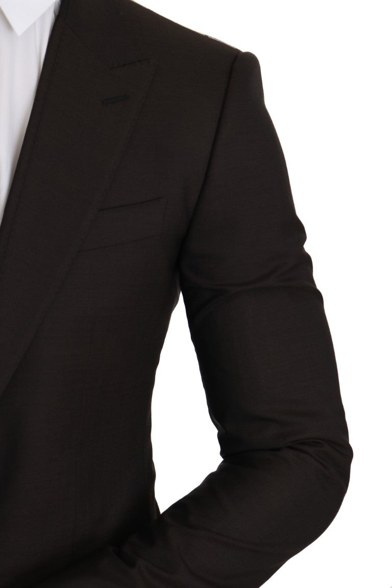Veste en laine marron Dolce & Gabbana Sicilia, style blazer chic, portée sur un mannequin avec col et boutons visibles.