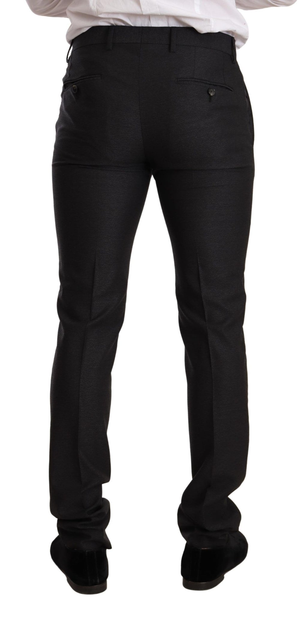 Costume slim fit en laine grise de Dolce & Gabbana Martini, veste et pantalon élégants pour homme.