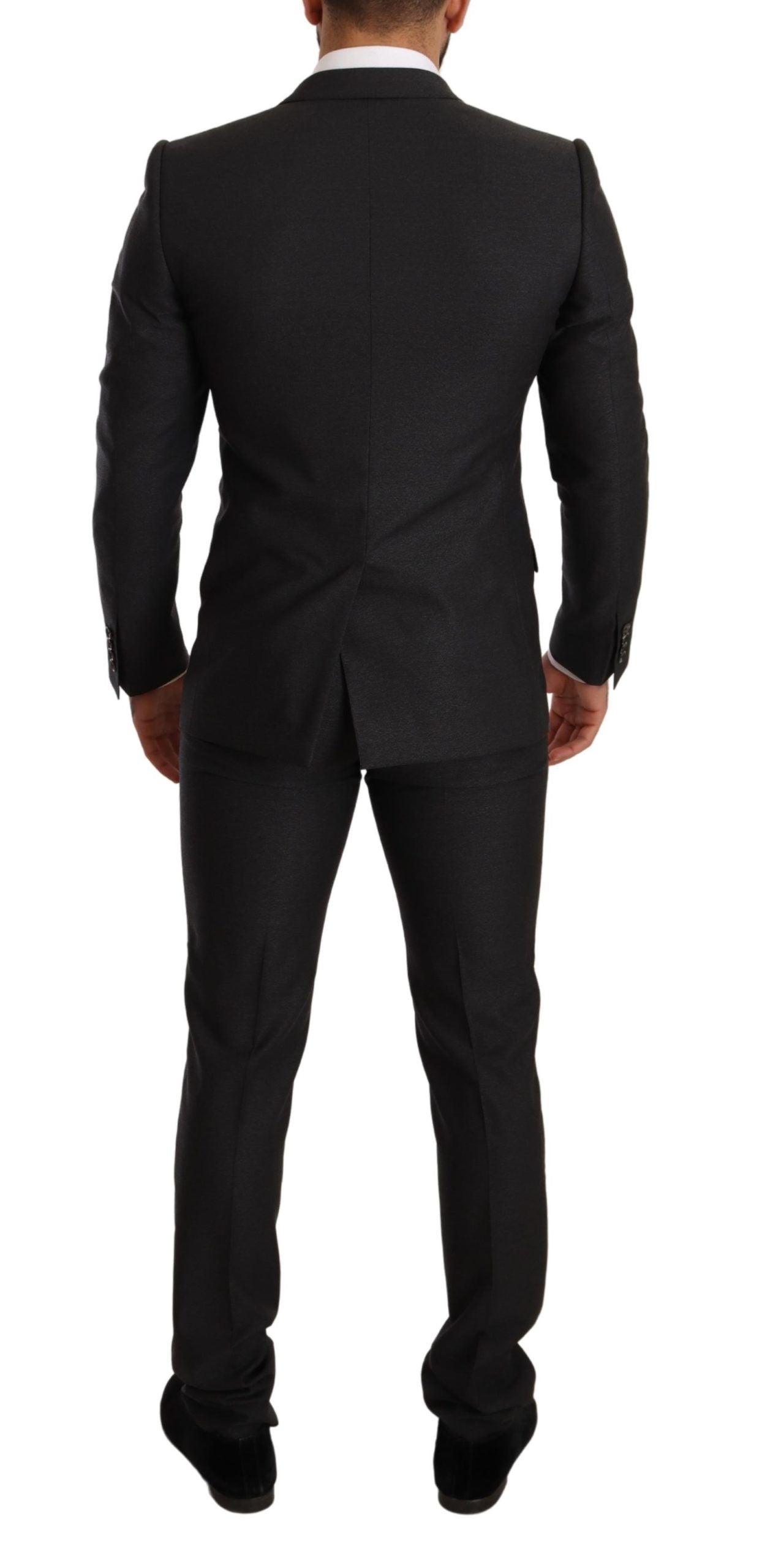 Costume gris en laine Dolce & Gabbana Martini Slim Fit, veste et pantalon élégants pour homme.