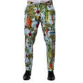 Pantalons homme Dolce & Gabbana en coton multicolore, coupe tapered avec motif coloré.