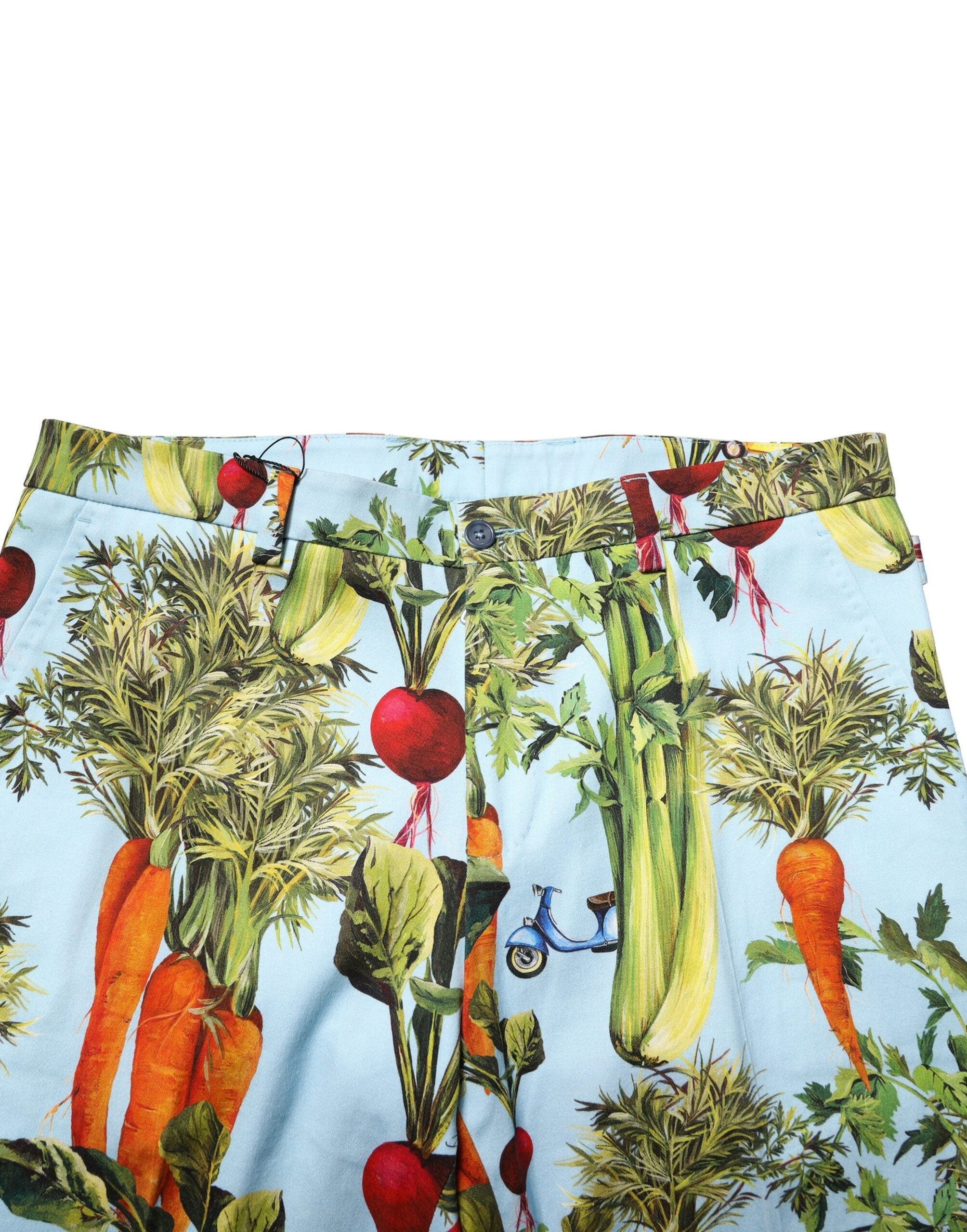 Pantalons hommes Dolce & Gabbana en coton bicolore, coupe tapered, avec détails colorés et style élégant.