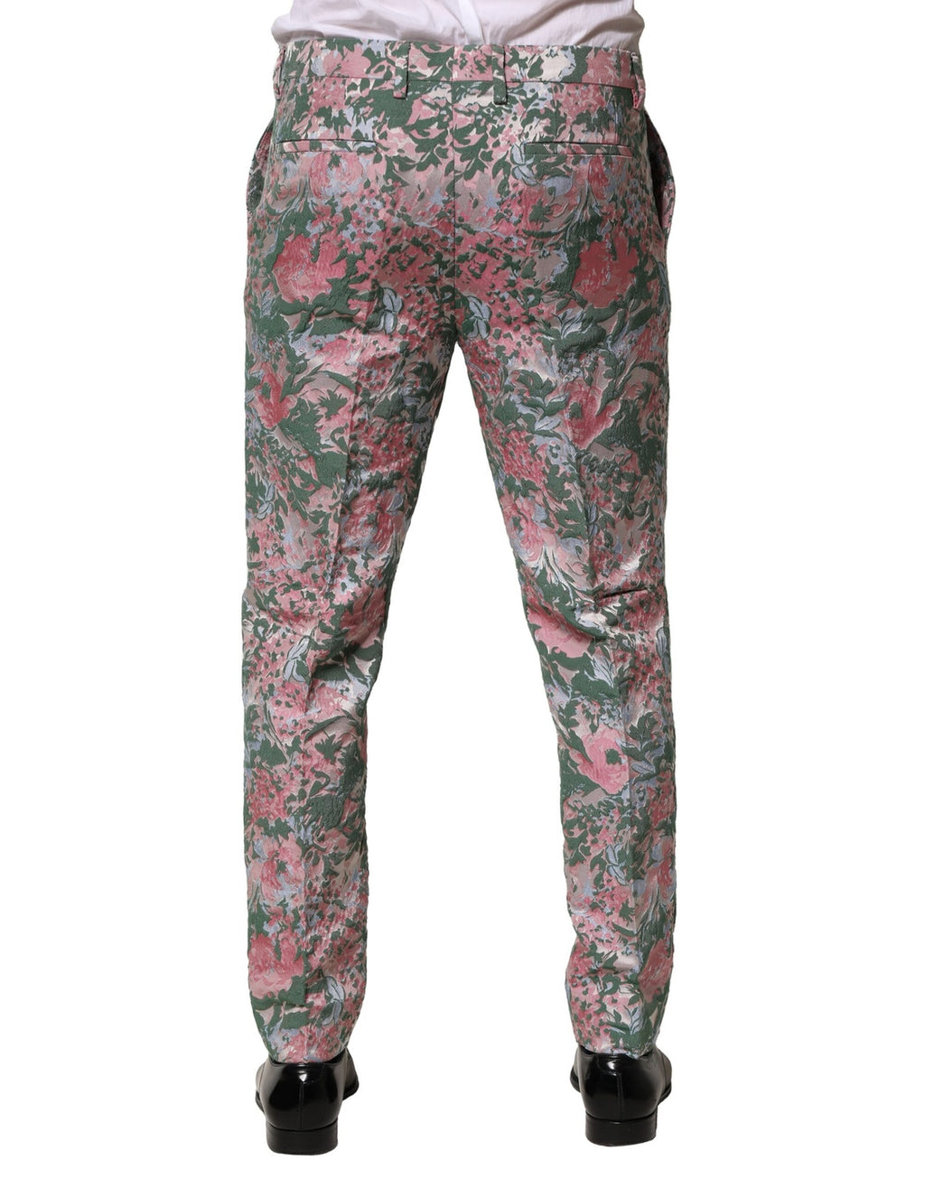 Pantalon multicolore en jacquard floral de Dolce & Gabbana, design élégant et coloré pour un look sophistiqué.