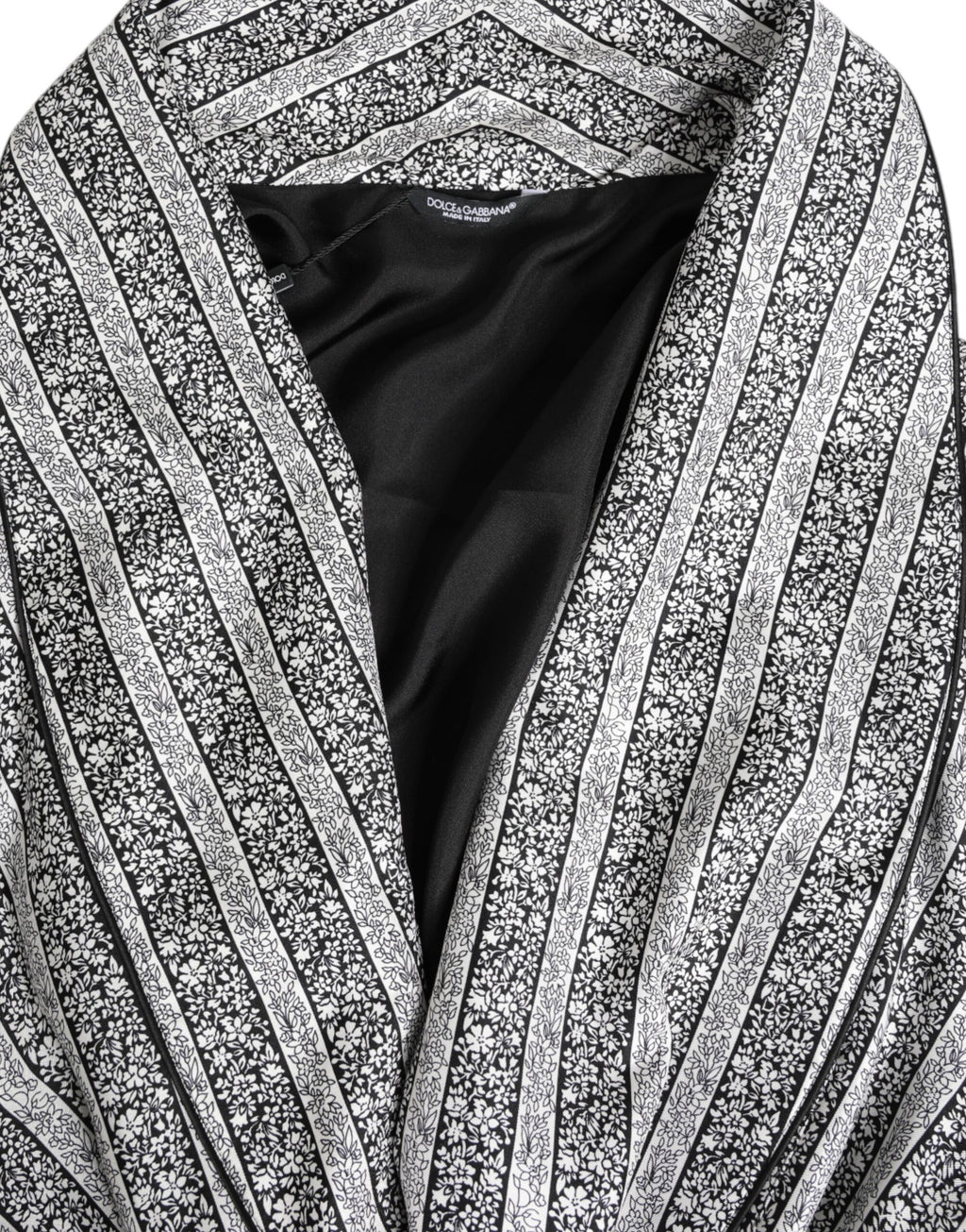 Robe-coat Dolce & Gabbana multicolore à fleurs, veste wrap élégante avec motifs floraux vibrants et coupe sophistiquée.
