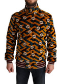 Sweat-shirt homme Dolce & Gabbana en velours multicolore avec logo DG, style élégant et moderne.