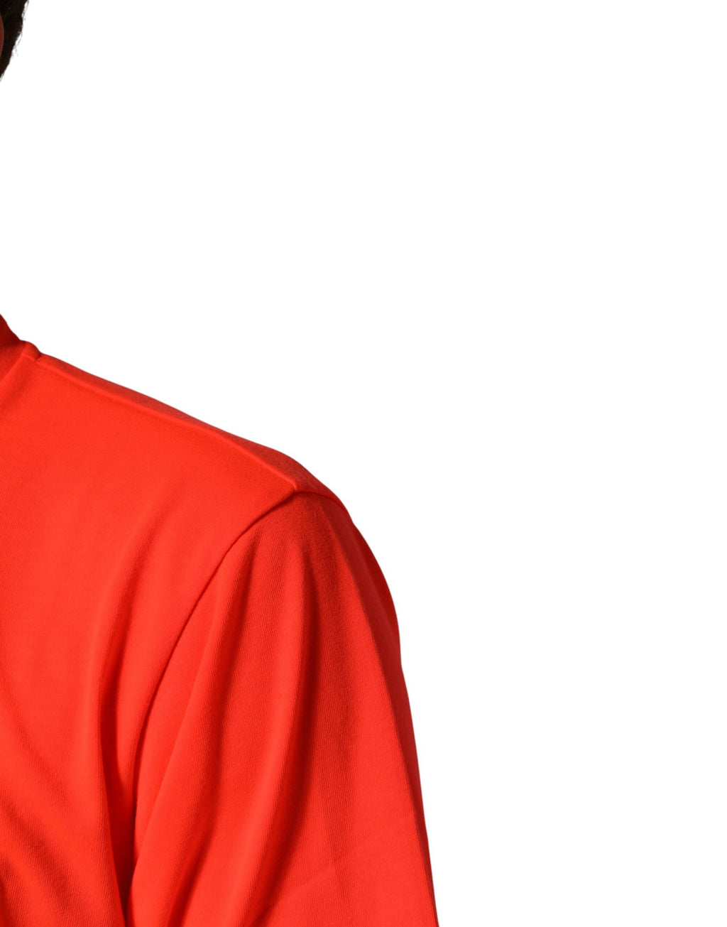 T-shirt homme en polyester orange néon Dolce & Gabbana avec col rond, vue de face.