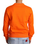Pull-over coton orange King Ceasar de Dolce & Gabbana, sweatshirt à manches longues et logo visible.