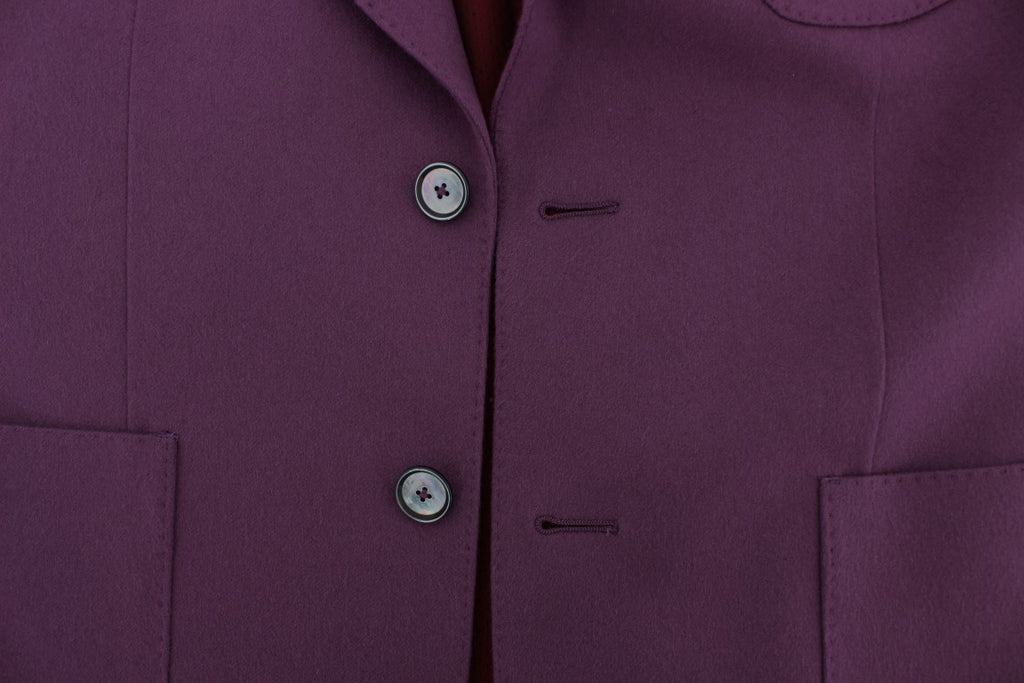 Veste blazer slim en cachemire violet Dolce & Gabbana, coupe élégante et ajustée, douceur et style sophistiqué.