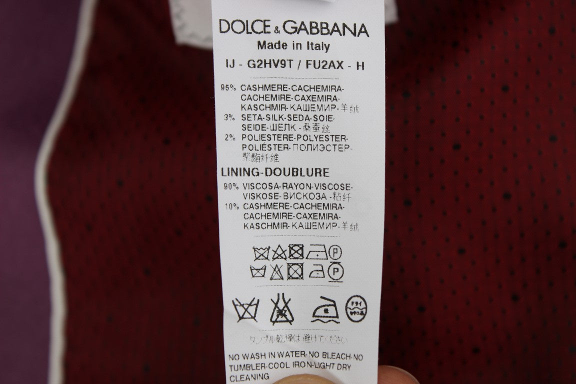 Veste blazer slim fit en cachemire violet de Dolce & Gabbana, élégante et sophistiquée pour homme.