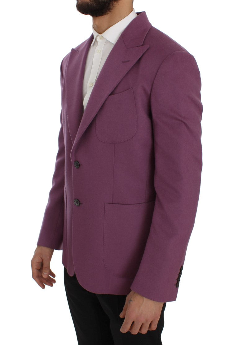 Veste blazer slim fit en cachemire violet Dolce & Gabbana, élégante et sophistiquée, portée sur un mannequin.