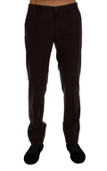 Pantalon formel en laine stretch violet de Dolce & Gabbana, coupe élégante et sophistiquée.