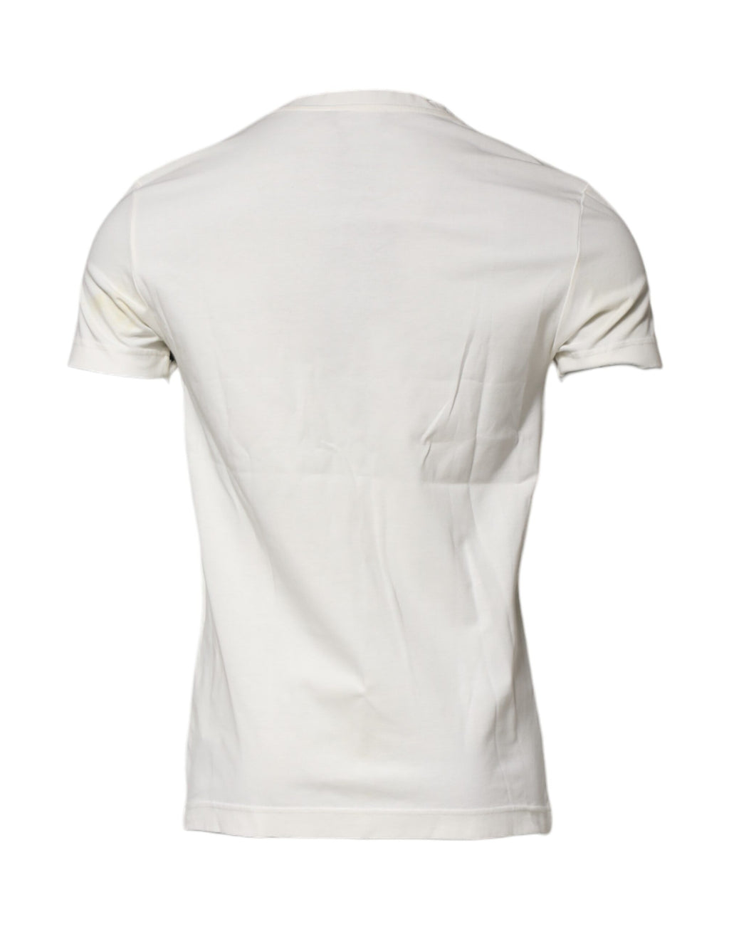 T-shirt blanc en coton Dolce & Gabbana avec logo et imprimé bandana, mode élégante et décontractée pour hommes.