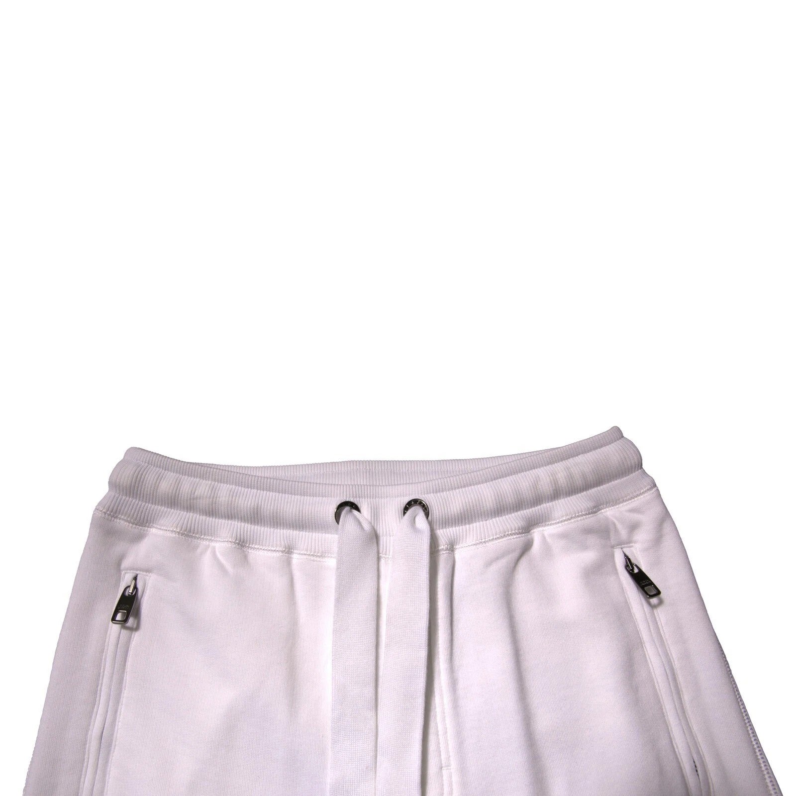 Pantalon de jogging blanc Dolce & Gabbana avec bande logo en coton, style décontracté et confortable.