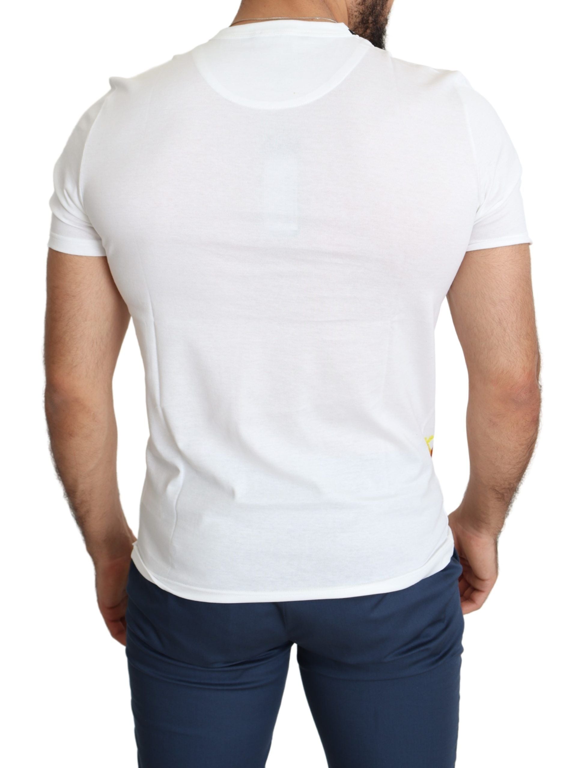 T-shirt blanc pour homme Dolce & Gabbana avec imprimé Saint Valentine en coton, design élégant et casual.