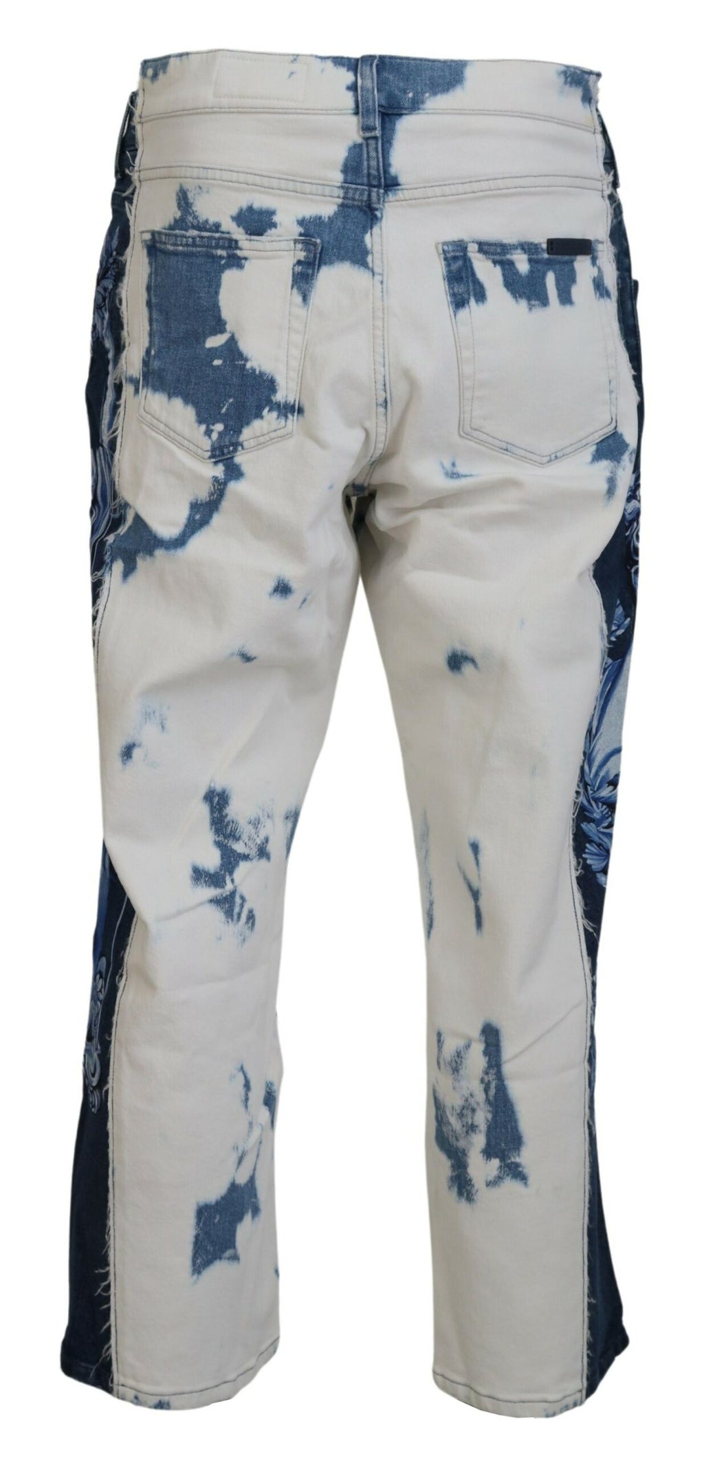 Jeans en coton bleu Dolce & Gabbana Ceasar, coupe décontractée, denim léger, vues détaillées du produit.