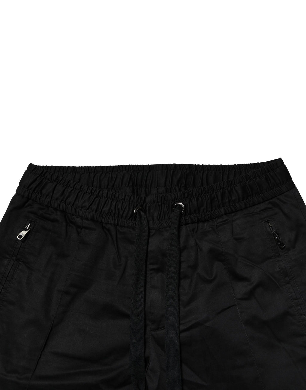 Pantalons joggers noirs en coton à taille moyenne de Dolce & Gabbana, style décontracté et moderne.