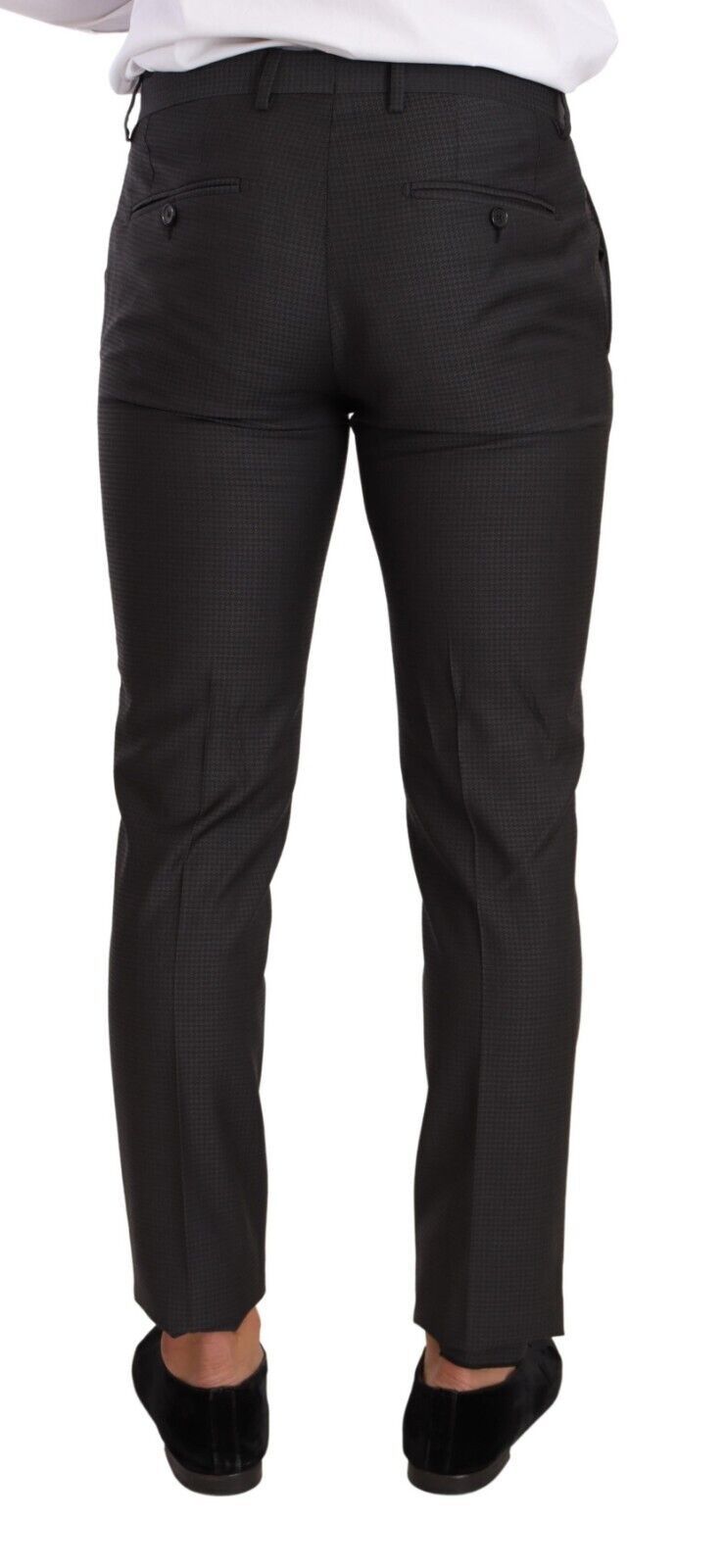 Costume noir Dolce & Gabbana Martini à deux pièces, veste à boutons et pantalon assorti, élégant et moderne.
