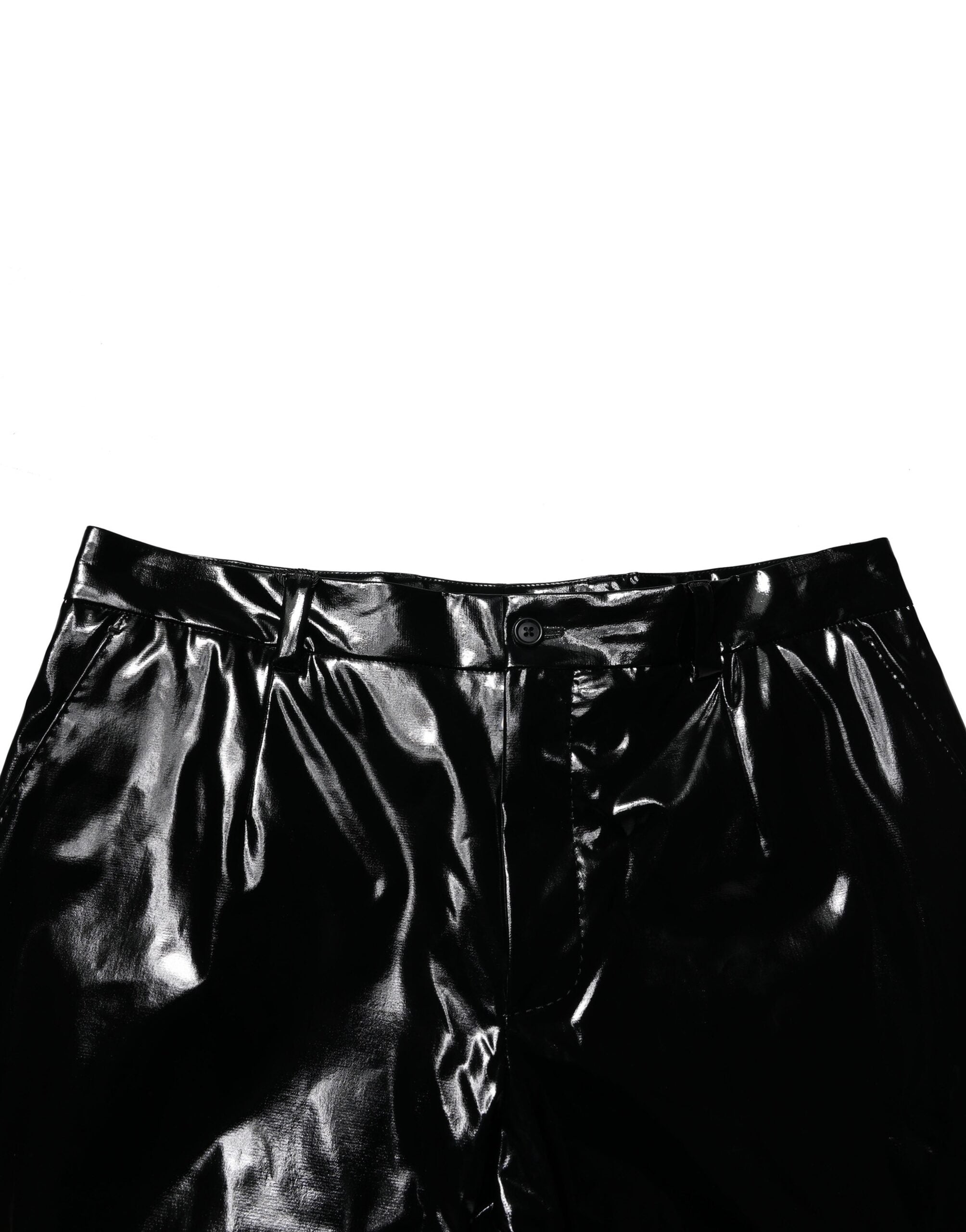 Pantalon droit en nylon noir pour homme de Dolce & Gabbana, élégant et confortable, vue de face.