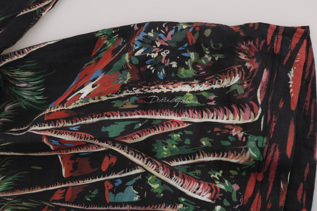 T-shirt à manches courtes Dolce & Gabbana Volcano Sicily noir, design moderne avec logo de la marque visible.