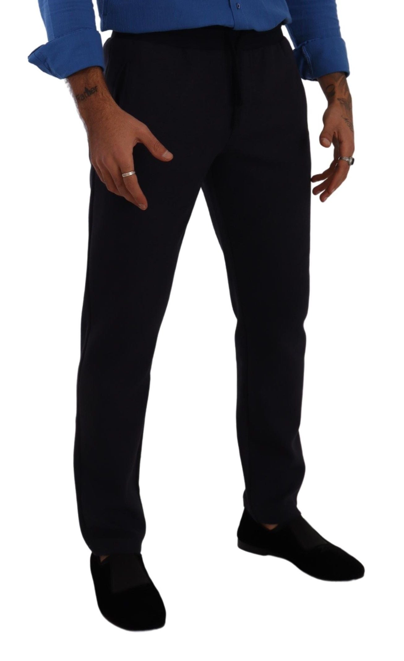 Pantalon de jogging en coton stretch bleu Dolce & Gabbana, pantalon confortable pour homme.