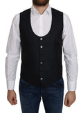 Gilet formel en soie bleu à motif en losange de Dolce & Gabbana, veston élégant pour homme.