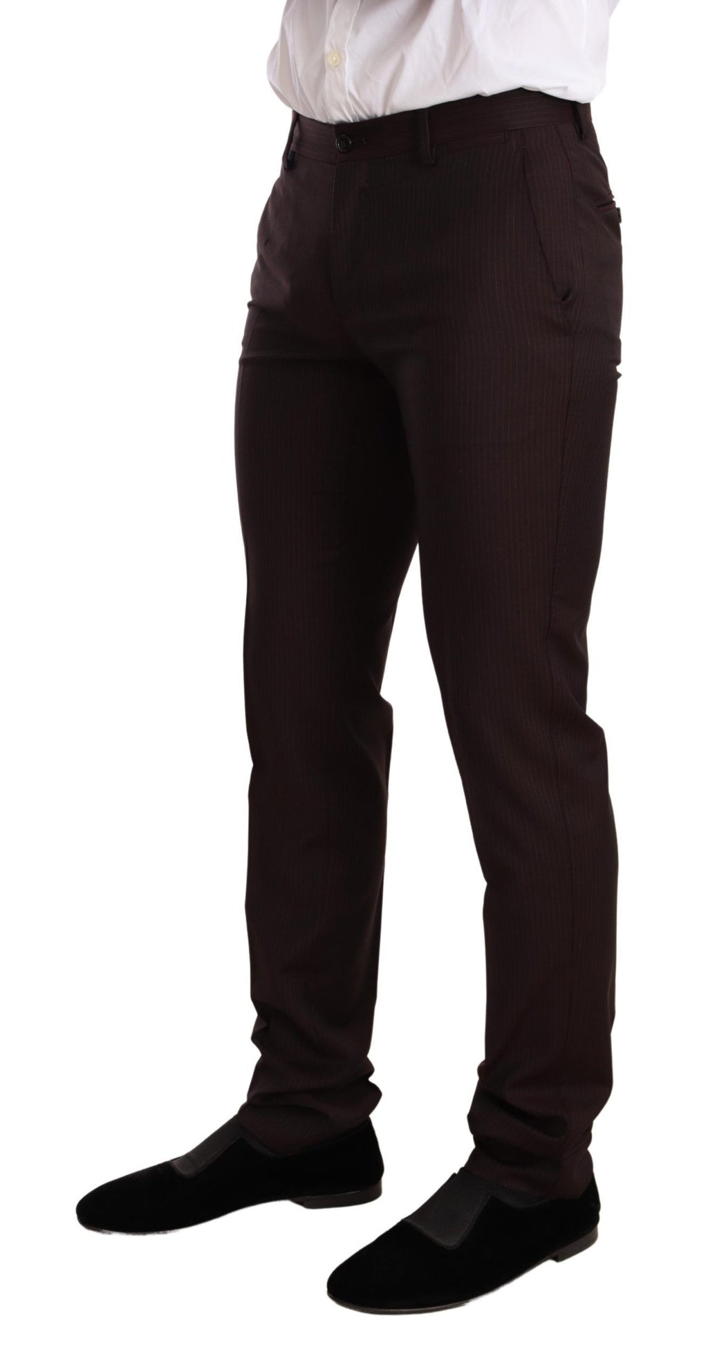 Costume slim fit en laine Bordeaux de Dolce & Gabbana, veste et pantalon élégants pour homme.