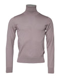 Pull homme en cachemire marron Dolce & Gabbana, tricoté, avec col rond et manches longues.