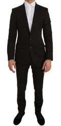 Veste Dolce & Gabbana en laine marron avec broderie abeille en cristaux, coupe slim fit, style élégant et sophistiqué.