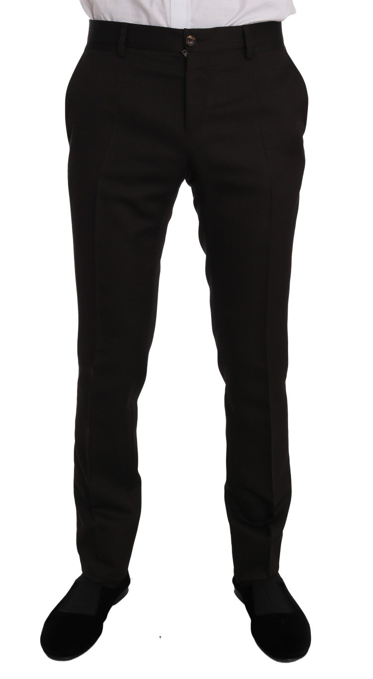 Veste Dolce & Gabbana en laine marron avec détails en cristal et motif abeille, coupe slim fit.