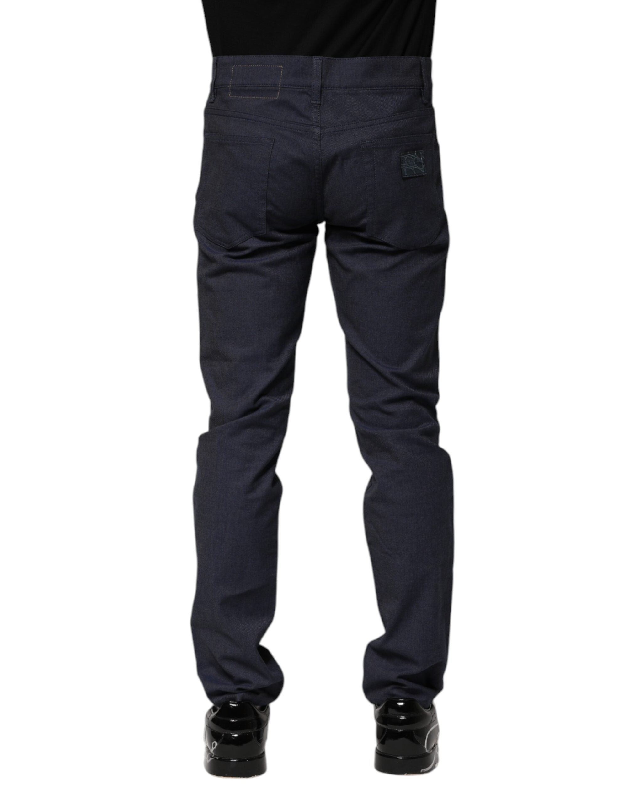 Jeans skinny en coton bleu foncé de Dolce & Gabbana, coupe ajustée, avec détails en denim.