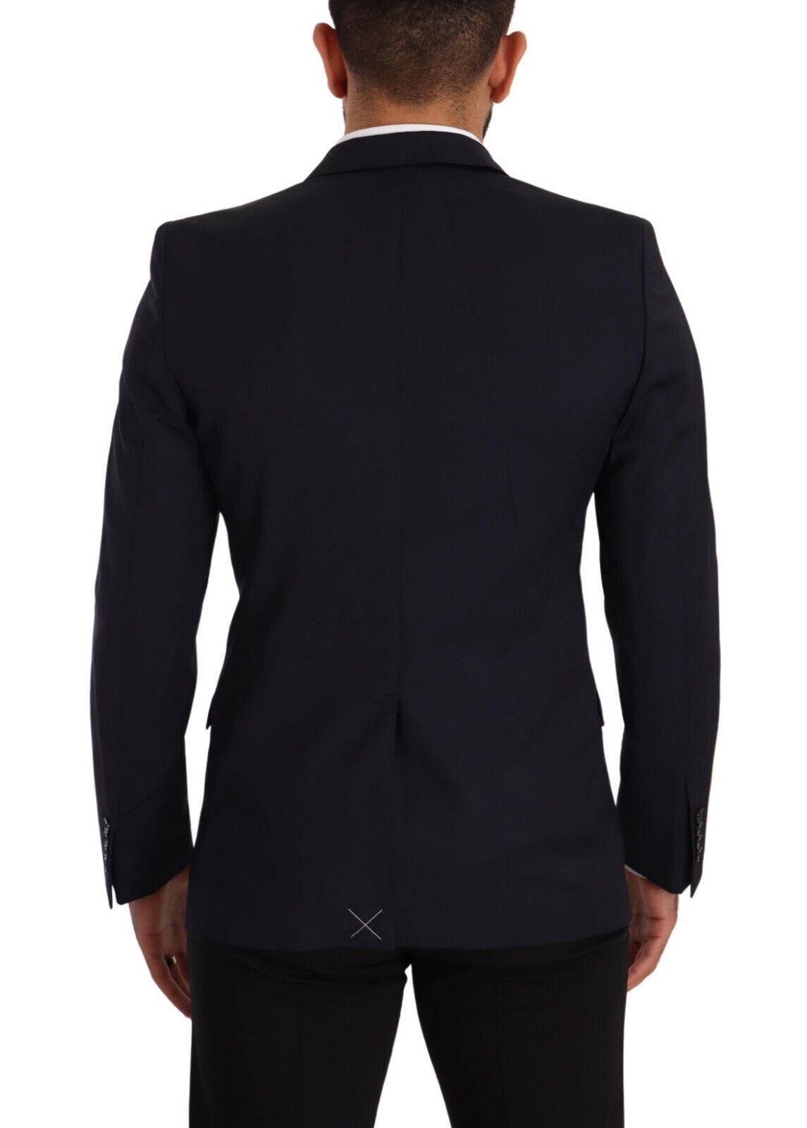 Manteau bleu foncé à un seul boutonnage Dolce & Gabbana MARTINI Blazer, détail classique et coupe élégante.