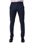 Pantalon formel en laine bleu foncé de Dolce & Gabbana, élégant et sophistiqué, pour occasion spéciale.