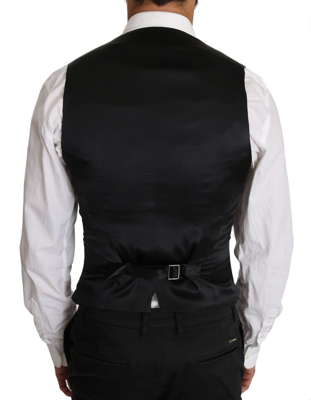 Gilet en laine gris à double boutonnage de Dolce & Gabbana, veste élégante pour homme.