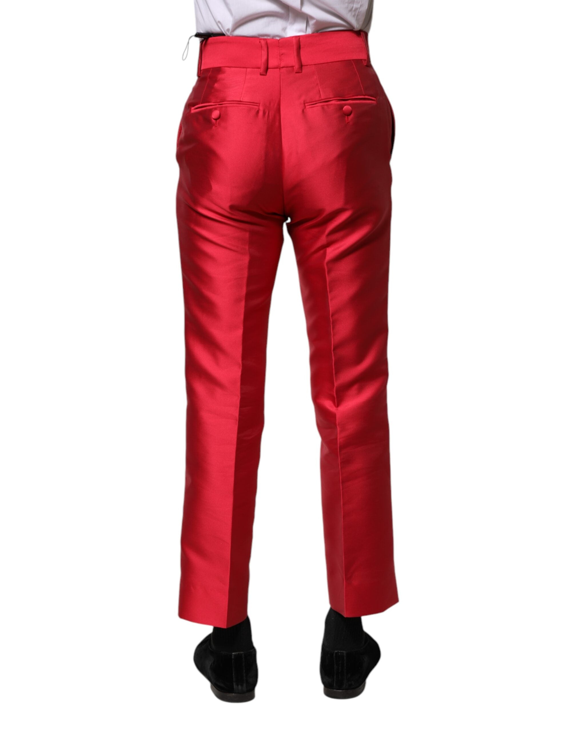 Pantalon court en polyester rouge Dolce & Gabbana, style élégant et moderne pour femme.