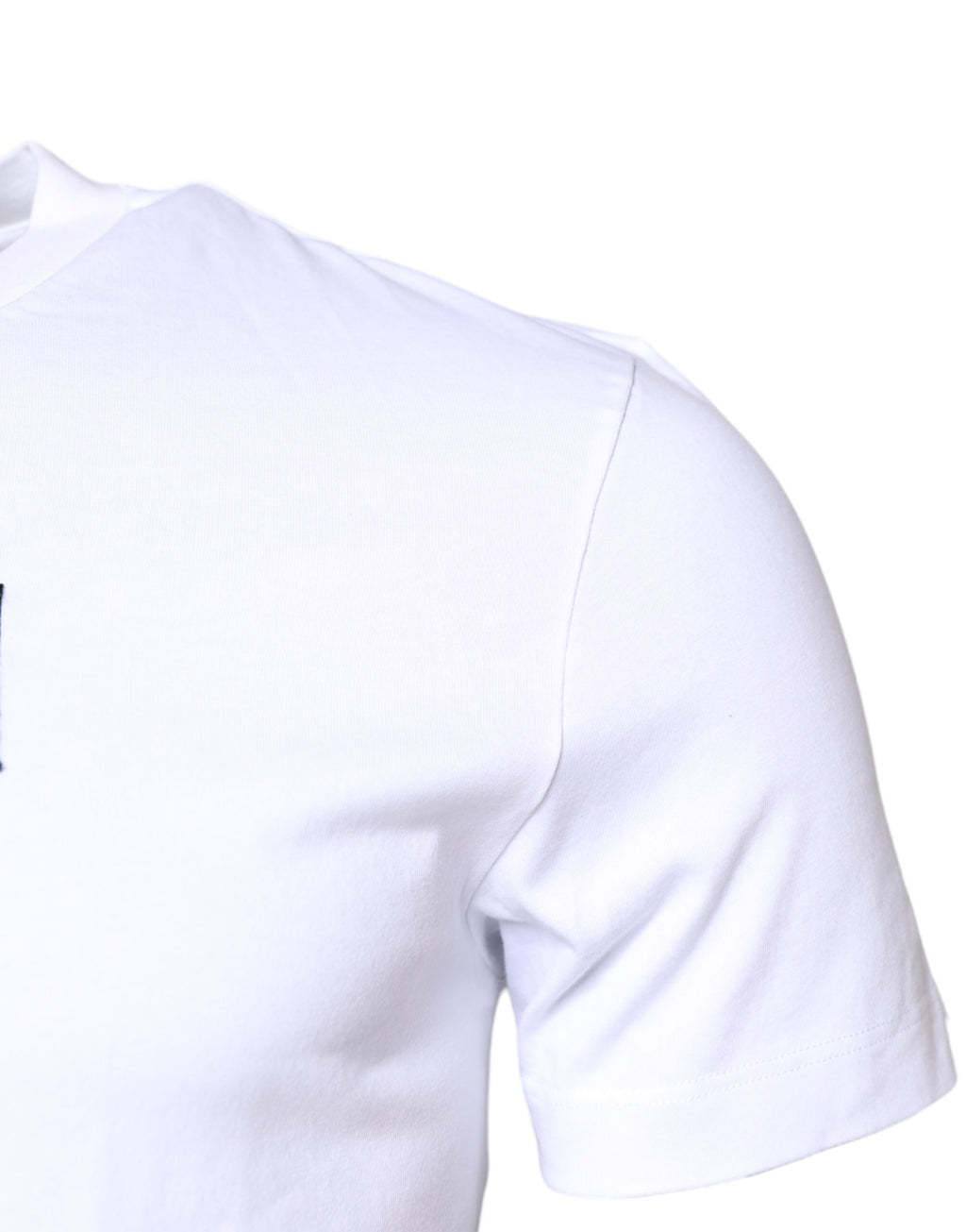T-shirt Dolce & Gabbana en coton blanc avec logo brodé, col rond, style décontracté.