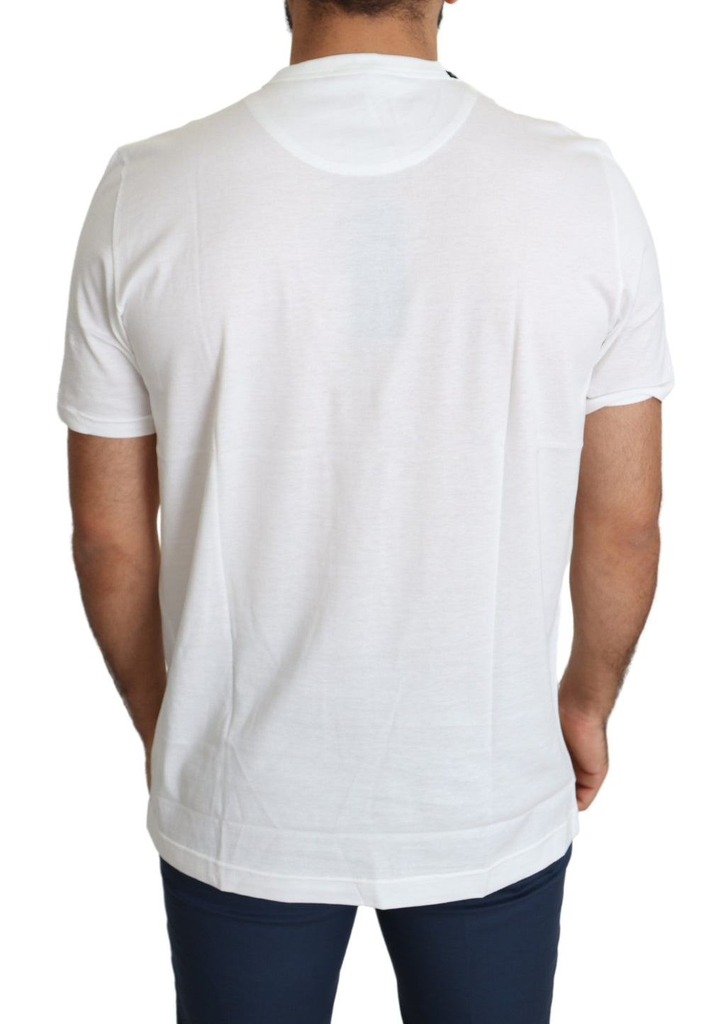 T-shirt blanc pour homme Dolce & Gabbana avec imprimé de cœurs Saint Valentin, style élégant et graphique.