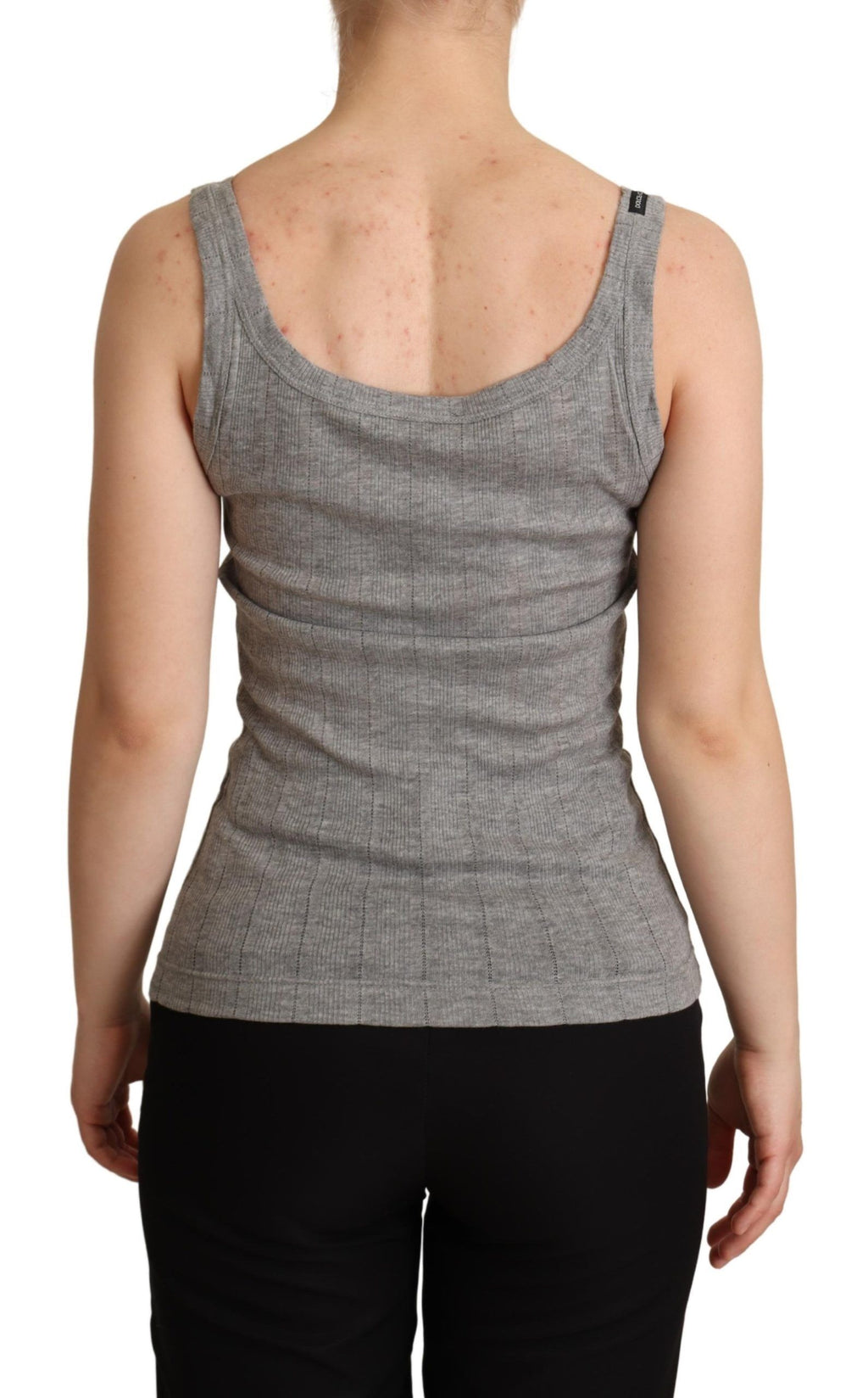 Débardeur Dolce & Gabbana gris en coton modal, vêtement léger et confortable, vue de face sur un fond neutre.