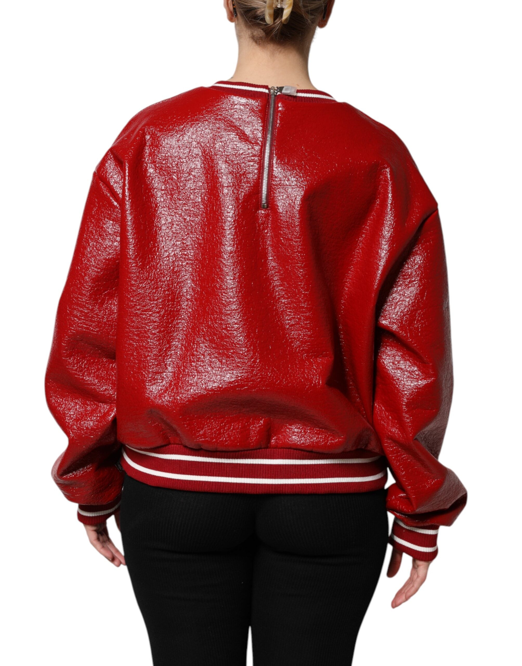 Pull en laine rouge Dolce & Gabbana avec broderie DGLogo, sweat-shirt élégant et confortable.