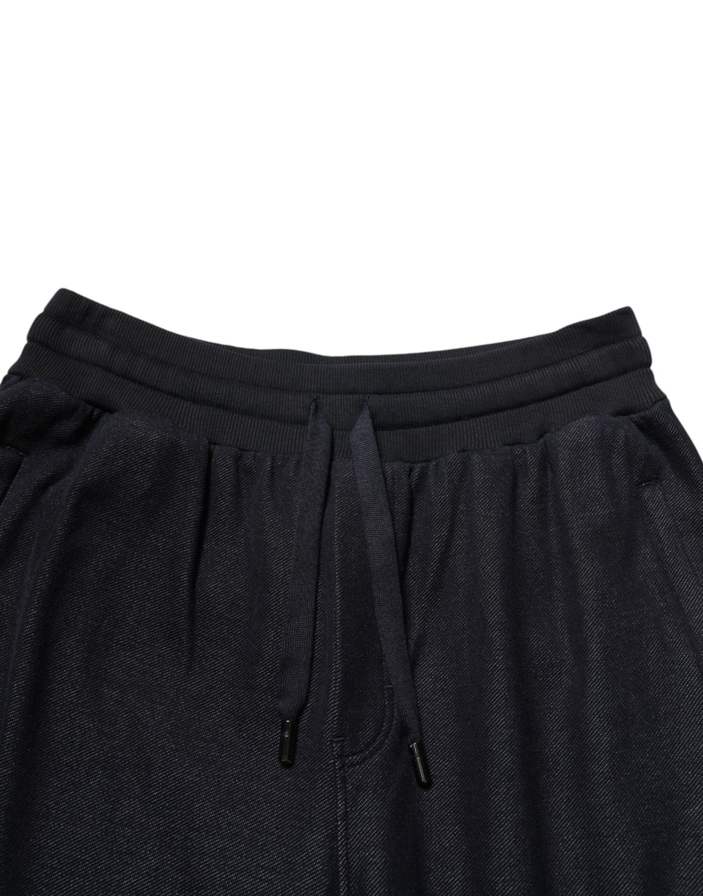 Pantalons jogger Dolce & Gabbana en mélange de coton noir avec cordons de serrage, mode décontractée et confortable.