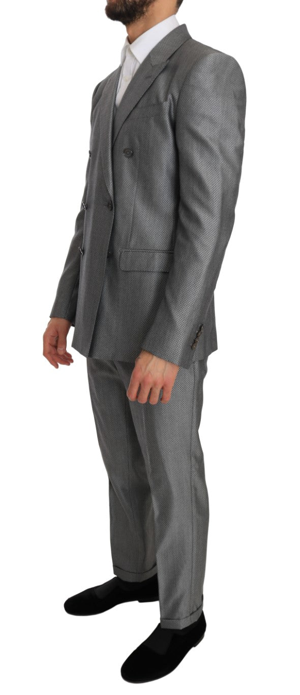Costume slim fit noir Dolce & Gabbana avec cristaux et motif abeille, ajusté et élégant, pour homme.