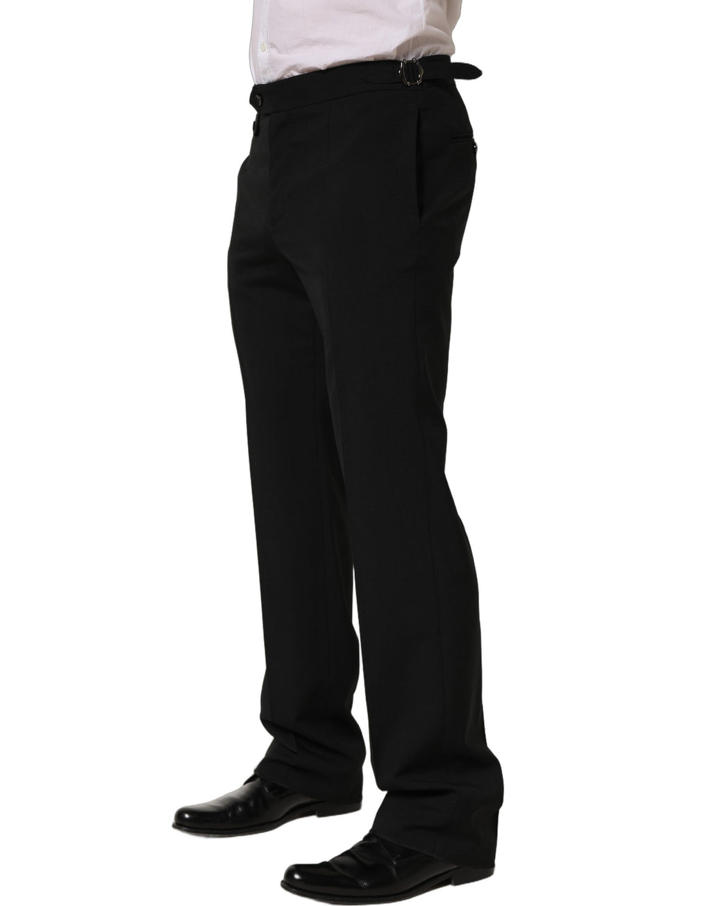 Pantalon homme Dolce & Gabbana, pantalon de costume noir à jambe fuselée, style élégant et moderne