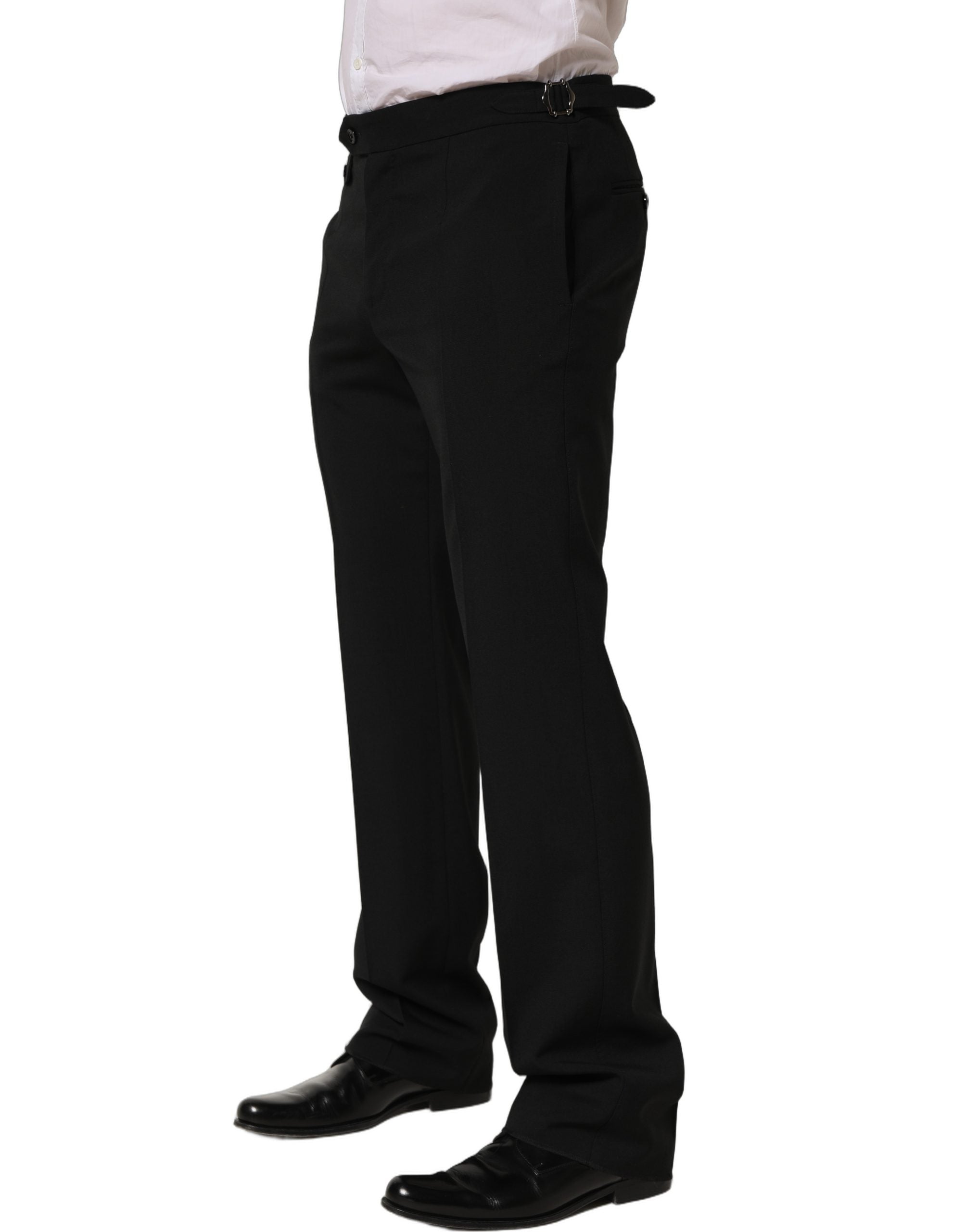Pantalon homme Dolce & Gabbana, pantalon de costume noir à jambe fuselée, style élégant et moderne