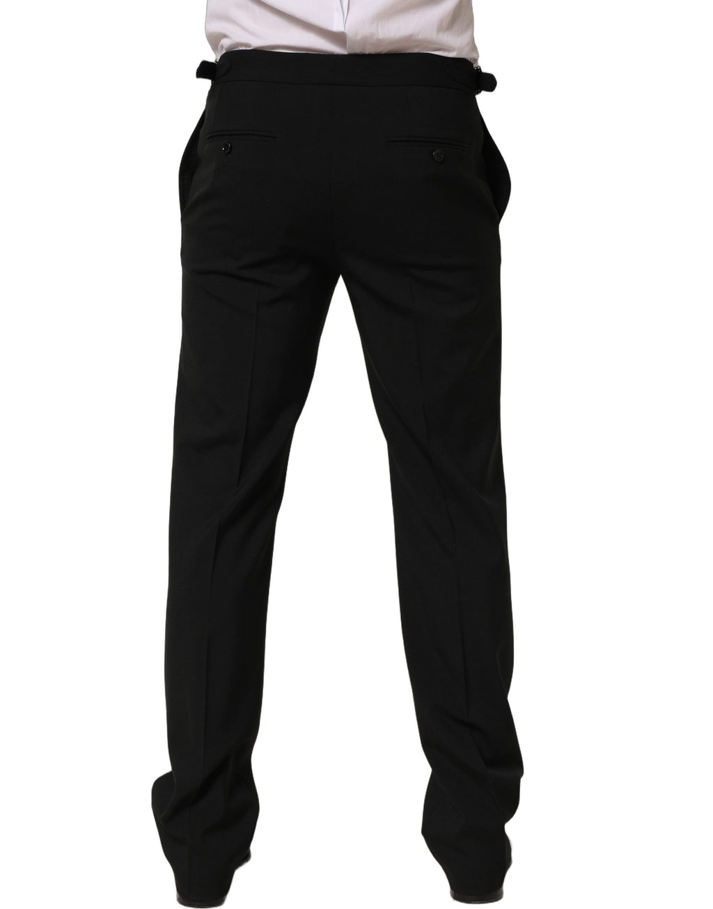 Pantalon homme Dolce & Gabbana noir à jambe effilée, pantalon de costume élégant avec coupe tapered