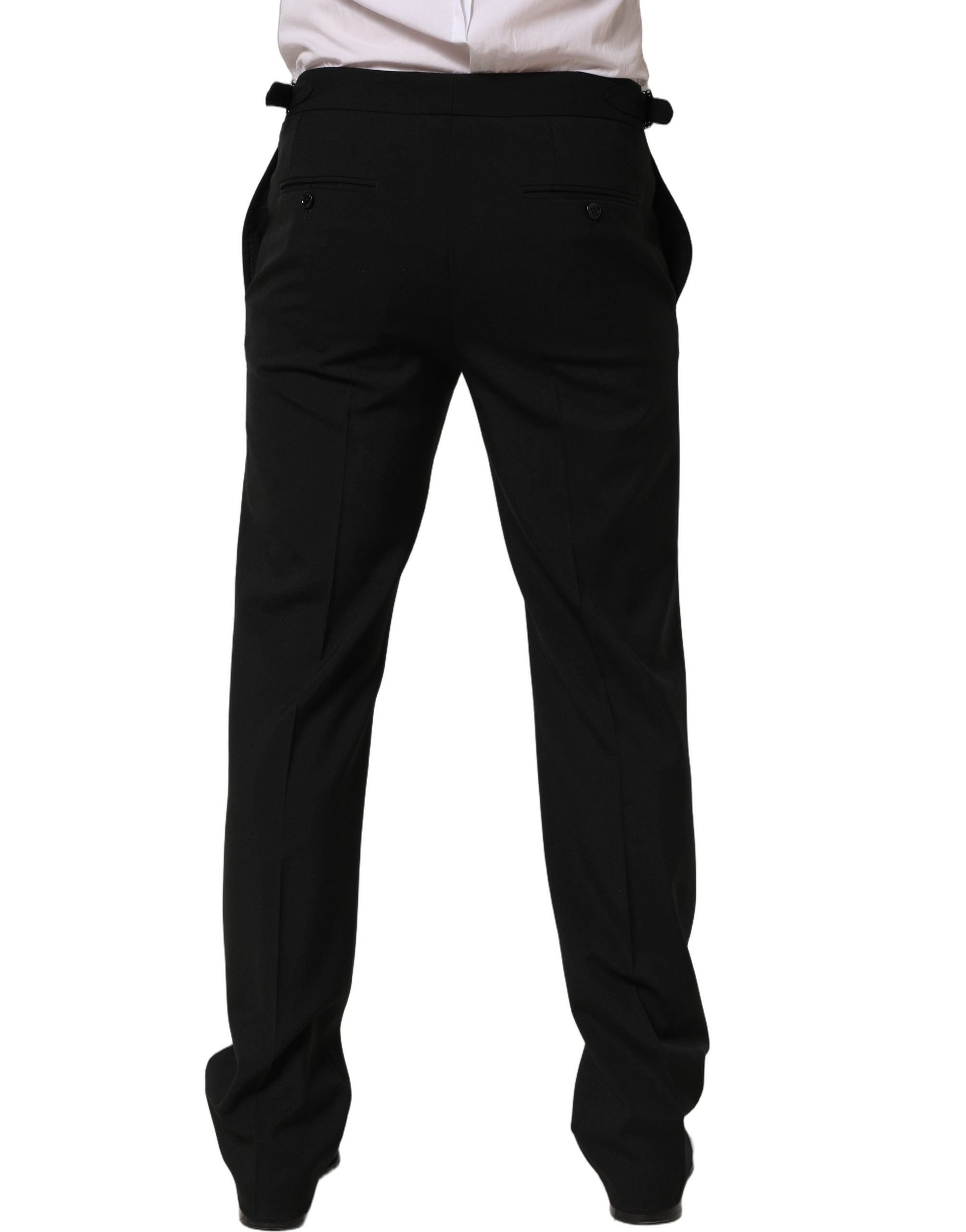 Pantalon homme Dolce & Gabbana noir à jambe effilée, pantalon de costume élégant avec coupe tapered