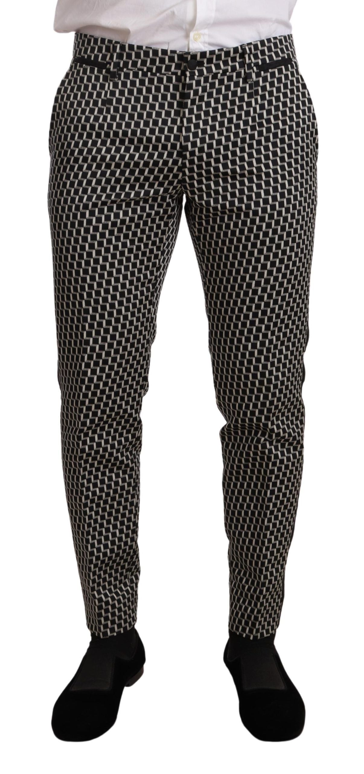 Ensemble de costume Martini noir et blanc à carreaux Dolce & Gabbana, 3 pièces, élégance masculine et sophistiquée.