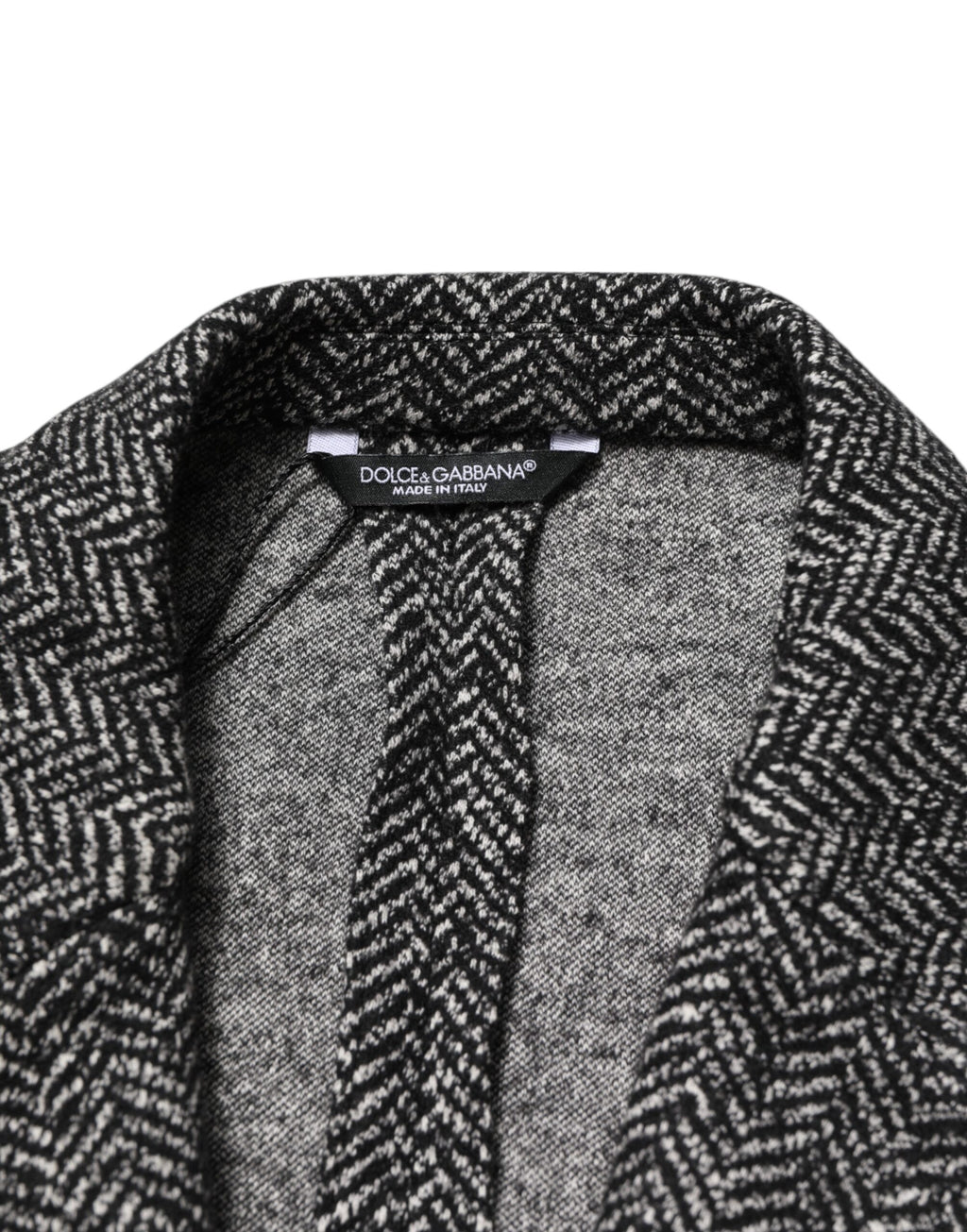 Costume homme Dolce & Gabbana noir et blanc à double boutonnage, blazer élégant avec détails sophistiqués.