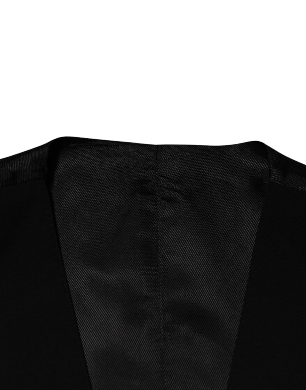 Gilet homme en laine noir Dolce & Gabbana, costume formel, veste de cérémonie élégante, détail sophistiqué.
