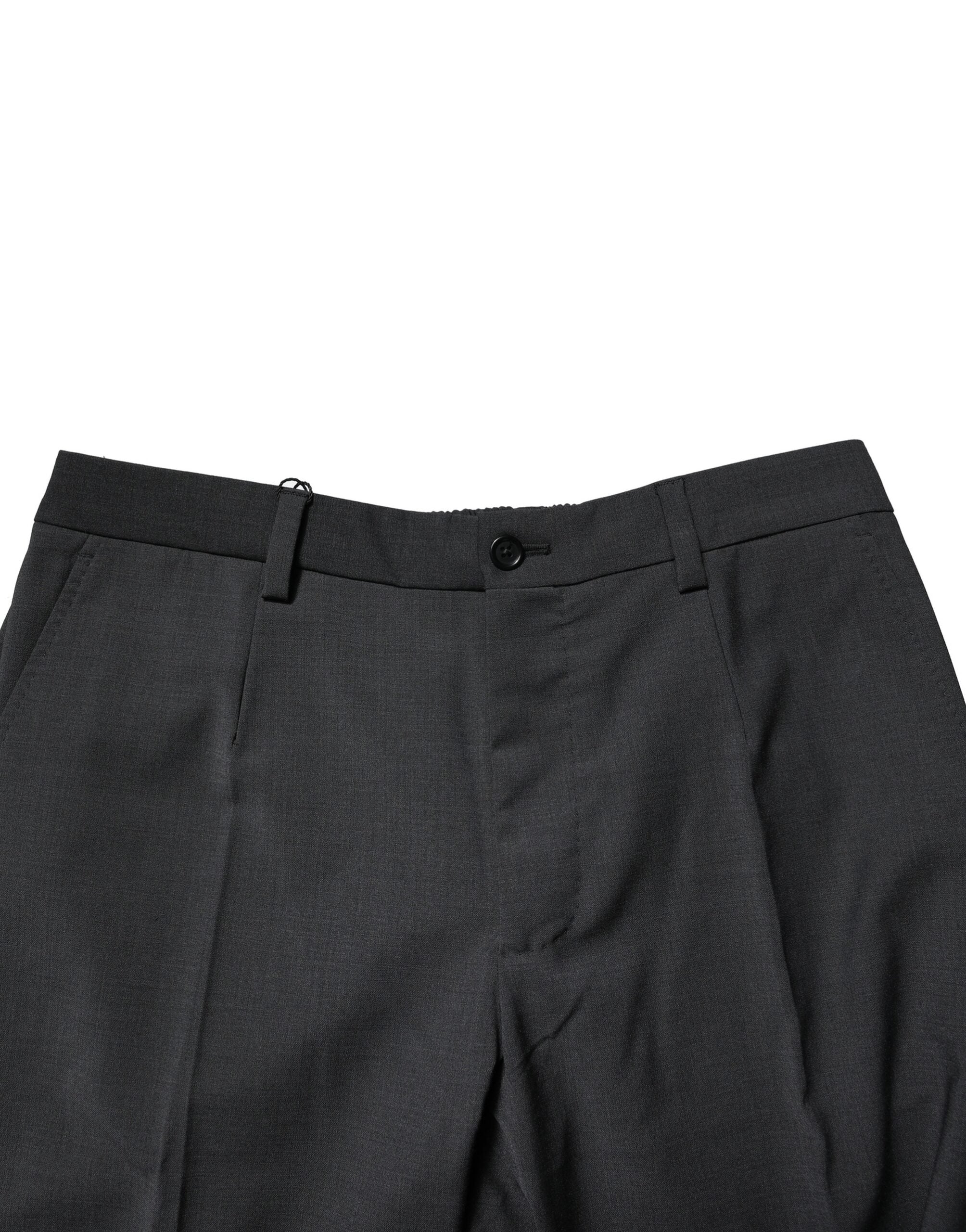 Pantalon formel noir en laine Dolce & Gabbana, coupe slim, élégant pour occasion spéciale.